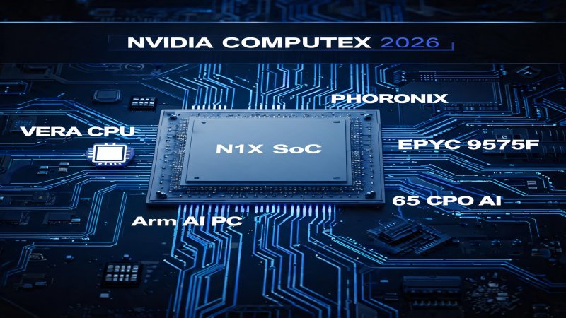 NVIDIA Computex 2026: Vera CPU Ships, N1X Laptop SoC Debuts, $6.5B Silicon Photonics &mdash; Three Strategic Fronts Converge