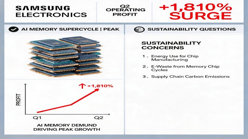 Samsung Electronics Q2 Operating Profit Surges 1,810%: The Peak of AI Memory Supercycle and Sustainability Questions