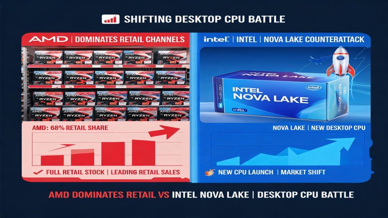 AMD Dominates Retail Channels vs Intel's Nova Lake Counterattack: The Shifting Battle for Desktop CPUs