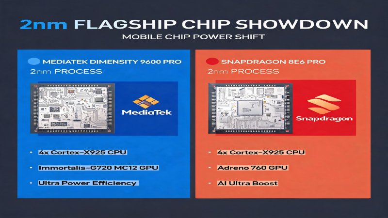MediaTek Dimensity 9600 Pro vs Snapdragon 8E6 Pro: 2nm Flagship Chip Architecture Showdown and the Mobile Chip Power Shift