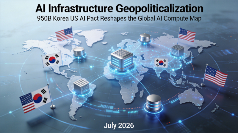 AI Infrastructure Geopoliticalization: The $950B Korea-US AI Pact Reshapes the Global AI Compute Map (July 2026)